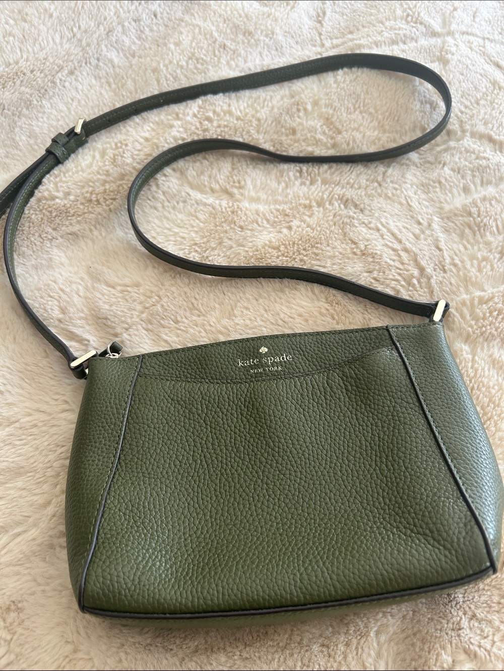kate spade Olive Green Pebbled Leather Crossbody